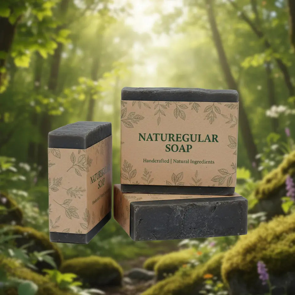 Peppermint Tea Tree with Activated Charcoal Soap Bar Naturegular Soap